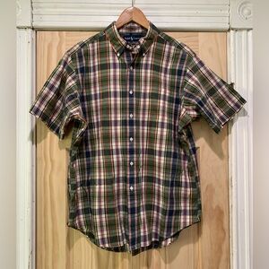 Ralph Lauren Shortsleeved Collared Button-down Sz Large EUC
